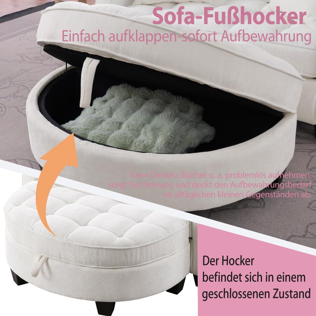 Multifunctional Sofa, 2-in-1 Sofa Bed, Storage Ottoman, Breathable Skin-Friendly Fabric, Eco-Friendly Eucalyptus Wood, Living, Study, Bedrooms, Beige