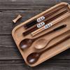 Natural Wooden Chopsticks And Spoon Set Eco Friendly Kitchenware Wood Grain Utensils Wood Cutlery For Daily Use