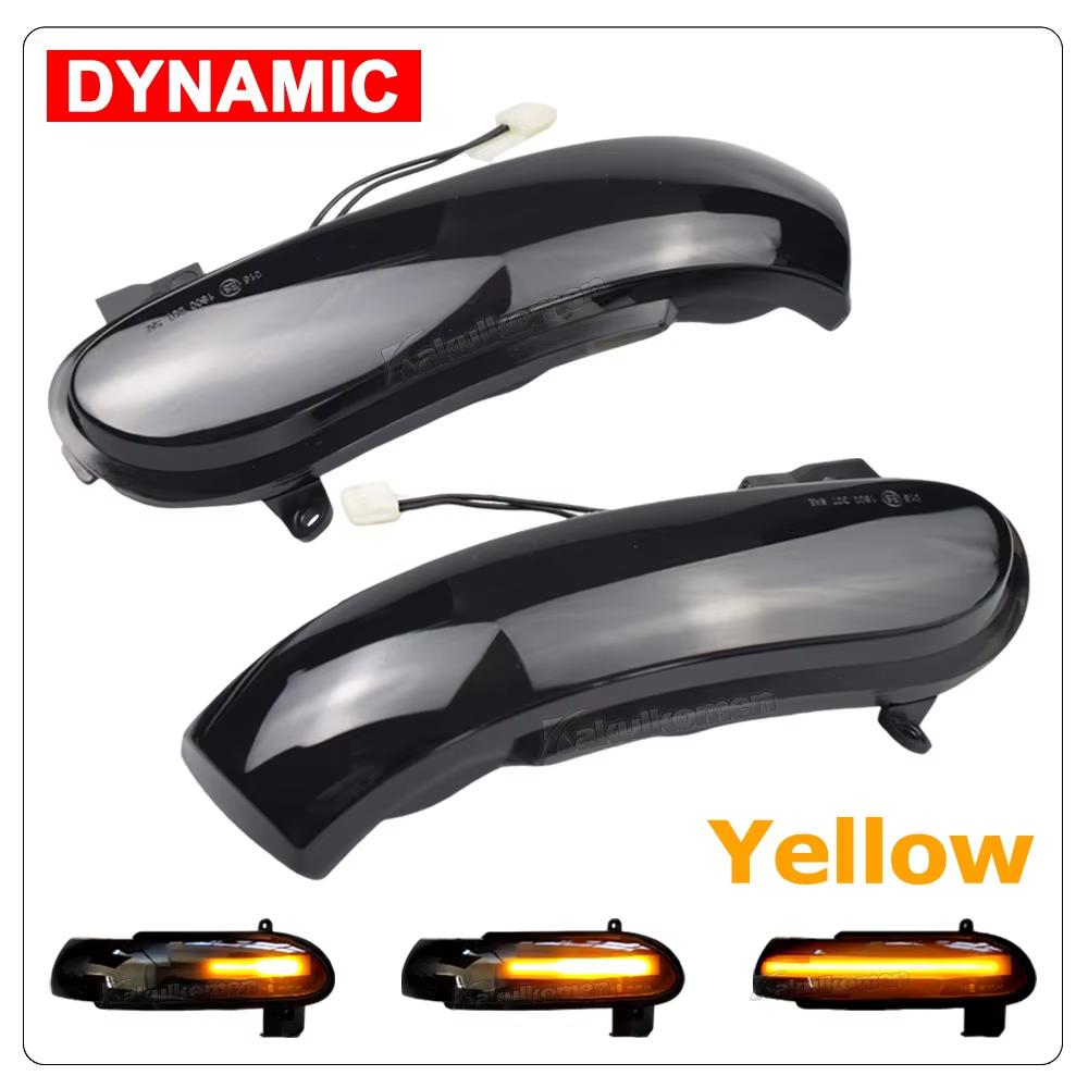 

2Pcs For Mercedes Benz SLK SL Class R171 W171 R230 W230 LED Dynamic Turn Signal Light Rearview Mirror Sequential Blinker Lamp Yellow-Smoked