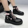 Mode Herbst Winter Neue Stiefel Damen Schwarz Plateau Niedlich Rosa High-Top Lolita Stiefel Studentin Kawaii Japanische Schuhe Stiefel 2024