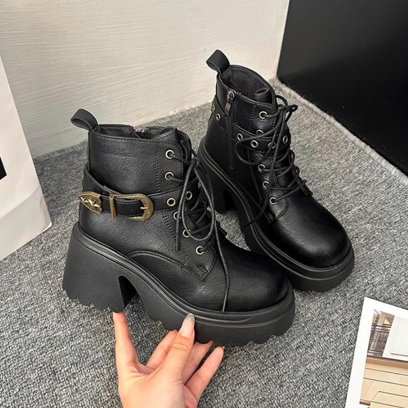 Fashion High Heels Ankle Boots Women Platform Heeled Shoes Elegant New Winter 2025 Fashion Boots Sexy Chunky Chelsea Brand Pumps Botas
