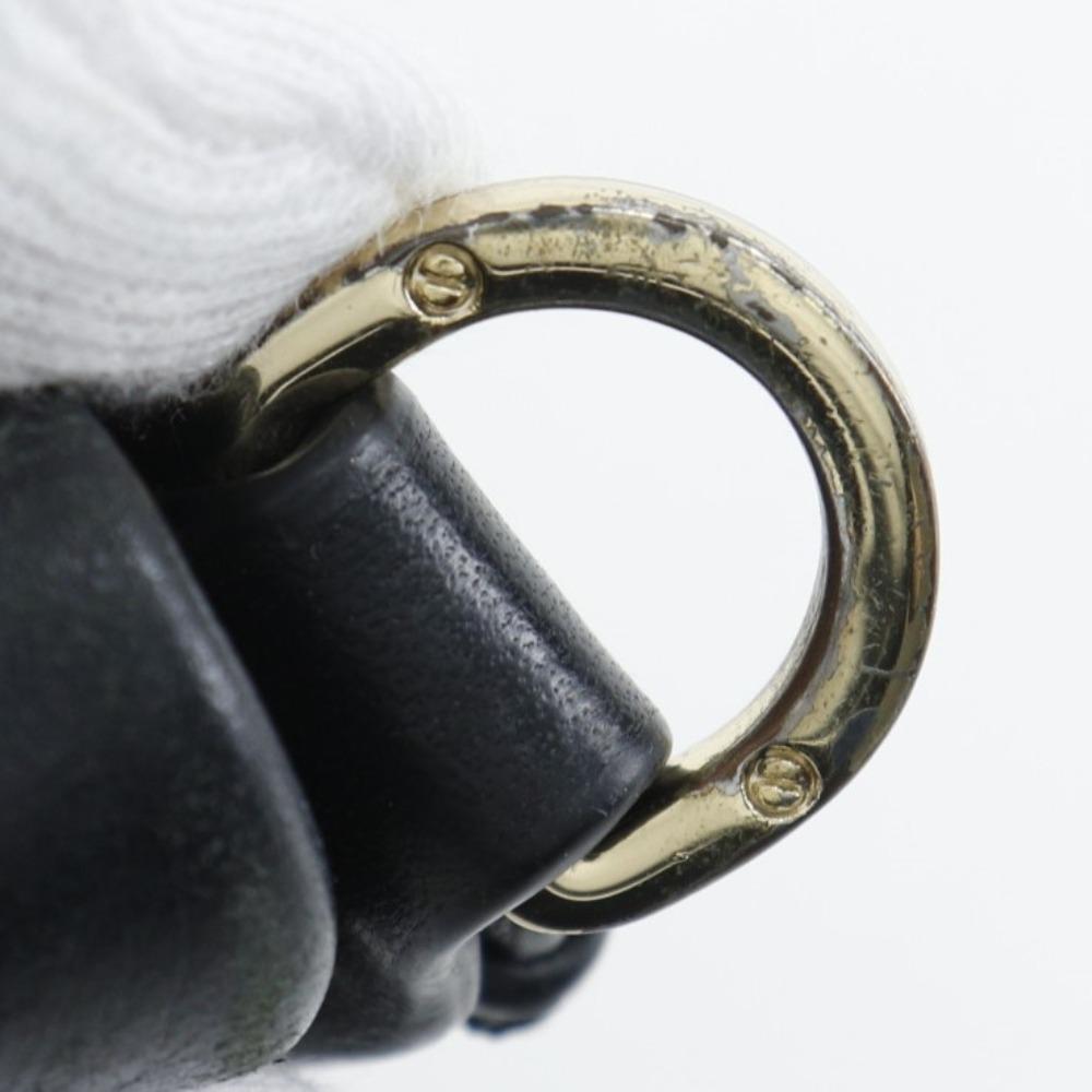 Tory Burch logo Shoulder Bag 2-way clutch black Calfskin Women Used