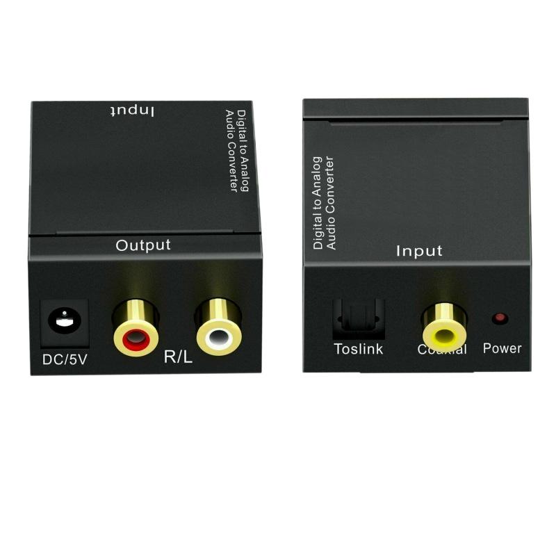 HD1080P Digital Optical Adapter for Coaxial Toslink Fiber SPDIF Coax to Analog RCA Audio Converter RCA L/R 3.5mm