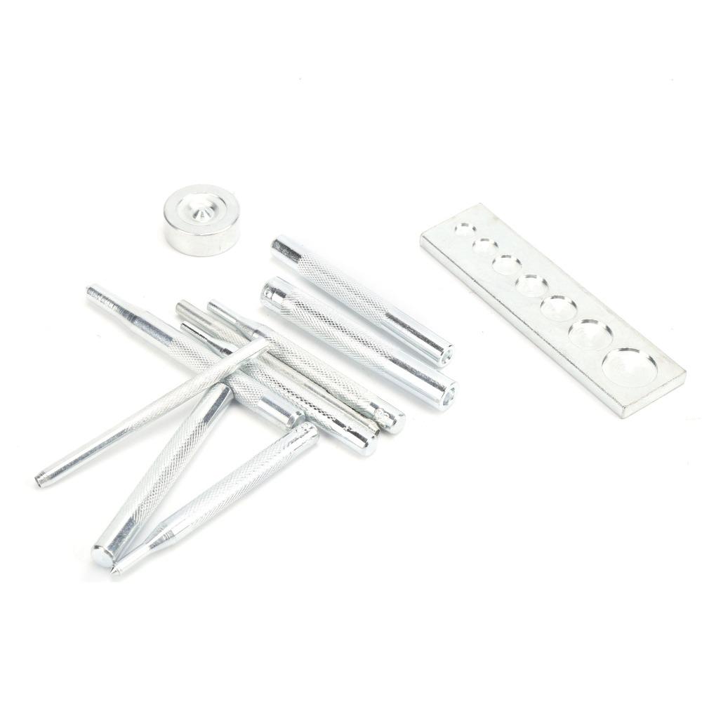 11PCS Stainless Steel Leather Snap Setter Set Die Punch Snap Set  For Leather Crafts and Repairs
