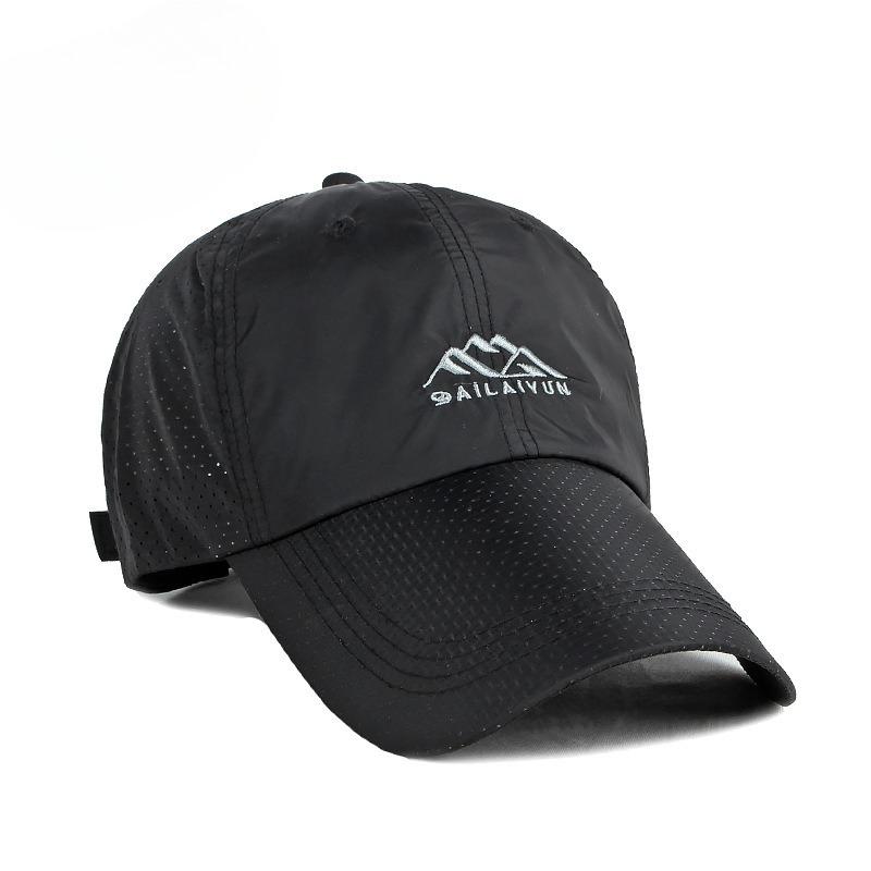 Summer Quick Dry Baseball Cap for Men Women Outdoor Long Brim Sun Hat Breathable Mesh Sports Hat Mountain Embroidery Duckbill Cap