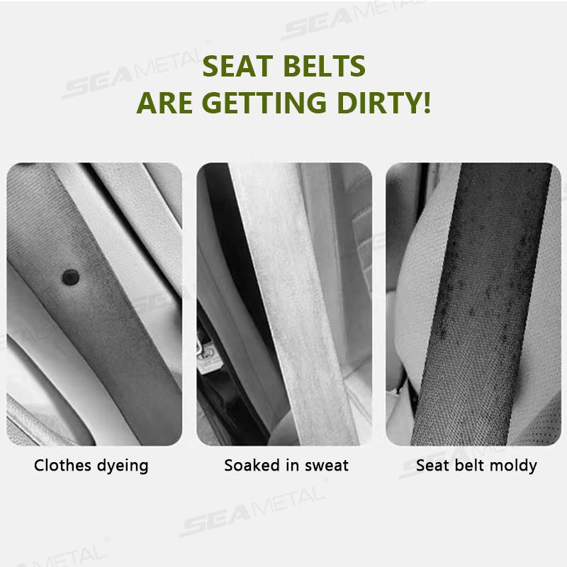 Car Interior Seat Belt Cleaning Tool Double-sided U-shaped Foldable Tray Sponge Brush Seat Belt Handguard Car Detailing