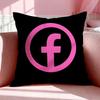 Social FFFFacebookSS Cushion Cover Breathable Linen Pillowcase Summer Odorless EcoFriendly Invisible Zipper Washable