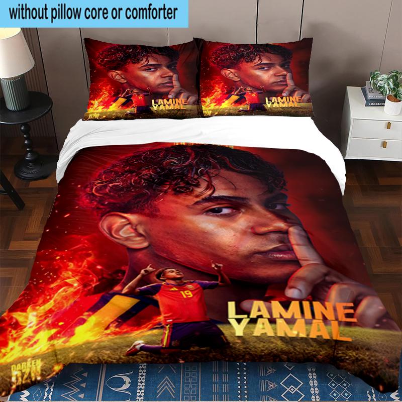 Set Biancheria da Letto 3 Pezzi Football Spirit Ya-mal, Include 1 Copripiumino e 2 Federe Perfetto per Camera da Letto, Dormitorio, Regalo di Natale per Fan