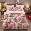 3pcs Christmas tree print coreless bedding set multi size bedroom dormitory duvet covers soft and machine washable decoration