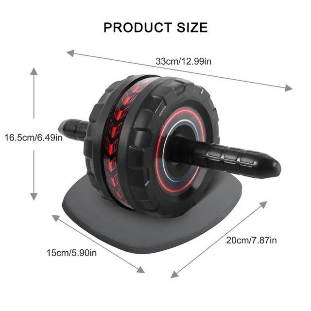 Abdominal Muscle Trainer with Mat Abdominal Fitness Wheel Anti-Slip Mute Indoor Fitness Exercise Equipment