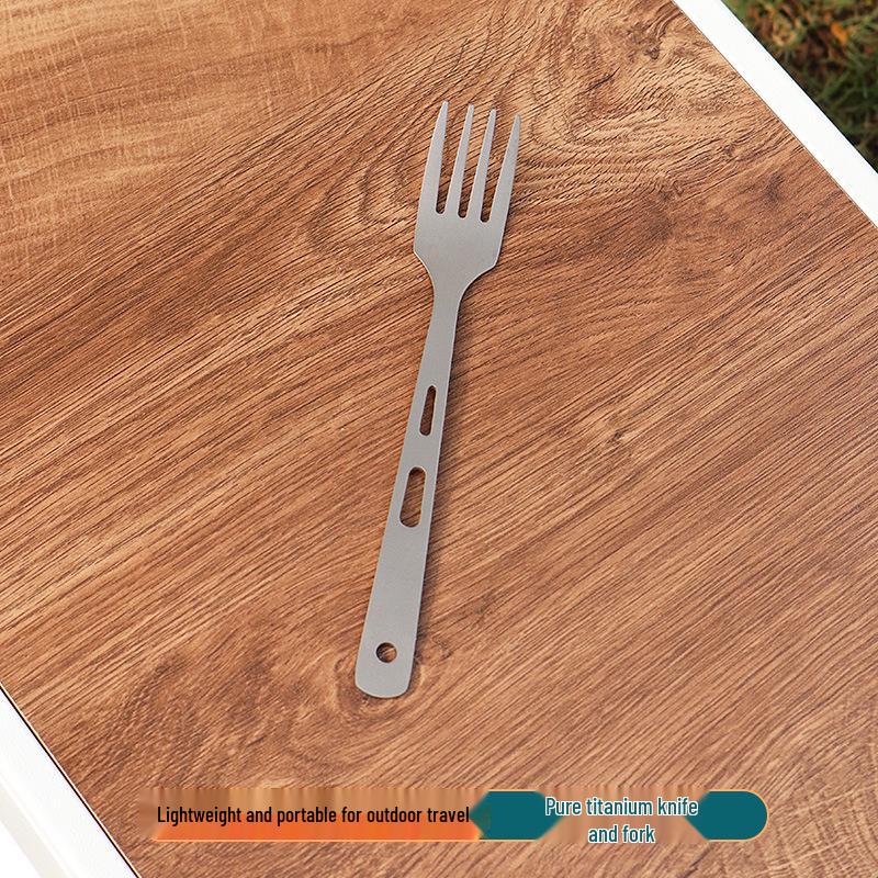 Pure Titanium Camping Cutlery Set: Fork, Spoon & Knife - Ideal for Outdoor Picnic & Travel