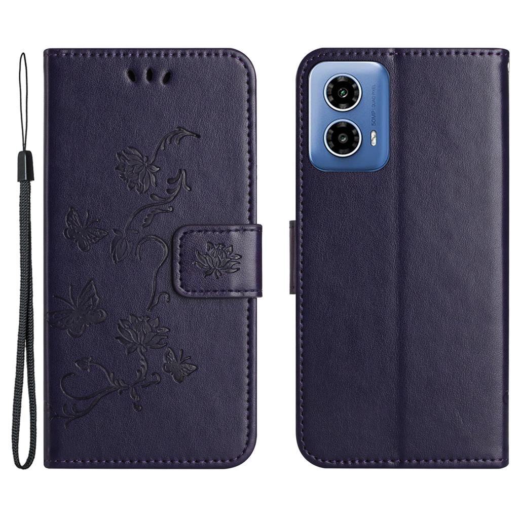 For Motorola Moto E14 4G/G04 4G/G04s 4G/G24 4G Wallet Case Butterfly Flower Leather Flip Phone Cover