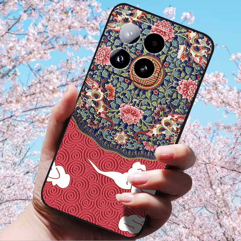 For Xiaomi 15 Pro 5G 6.73"Cases 3D Relief Soft Silicone Cover Retro Embossed for Xiaomi 15 5G Phone Mi 15pro 15 3D Soft TPU Case