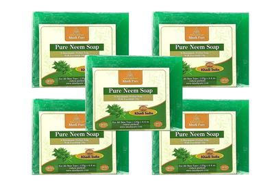 Sapone Naturale Puro alla Neem Khadi 125g (Confezione da 5) (625g)