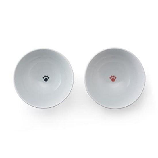 Nishinippon Toki Arita-yaki Footprint Cat Draining Rice Bowl Red 1 piece Tableware Drainage Cute