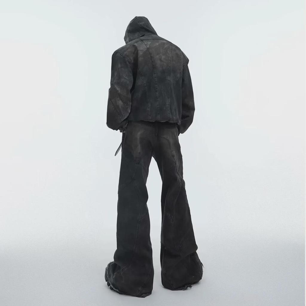 2024 Retro American Deconstructed Loose Fit Men's Jeans with Metal Embellishments