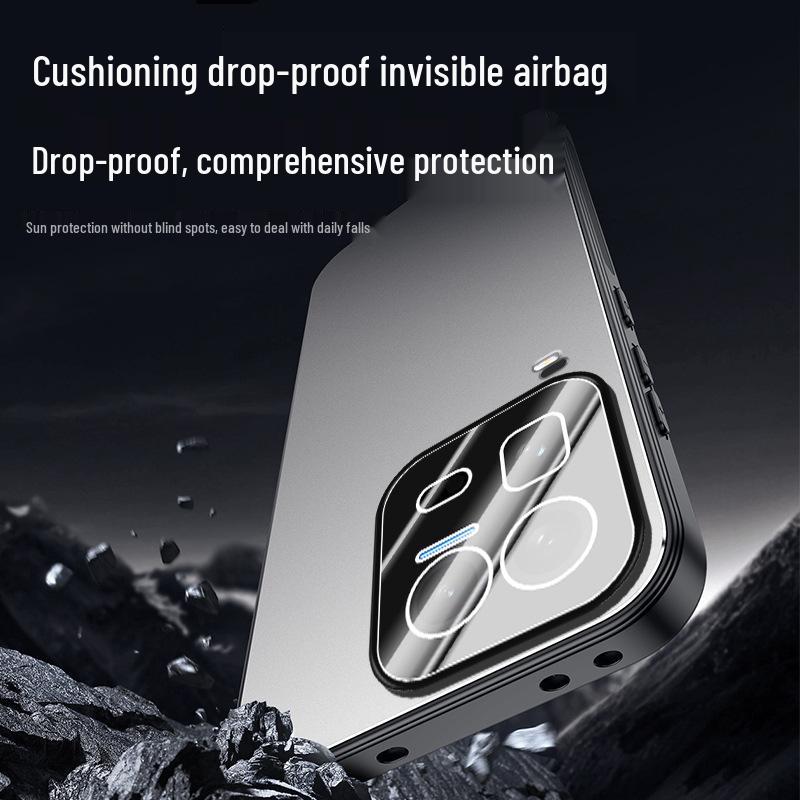 iQOO 15 Ultra Frosted Metal Case with Lens Protection - Solid Color, Drop-Resistant for iQOO 12/13.