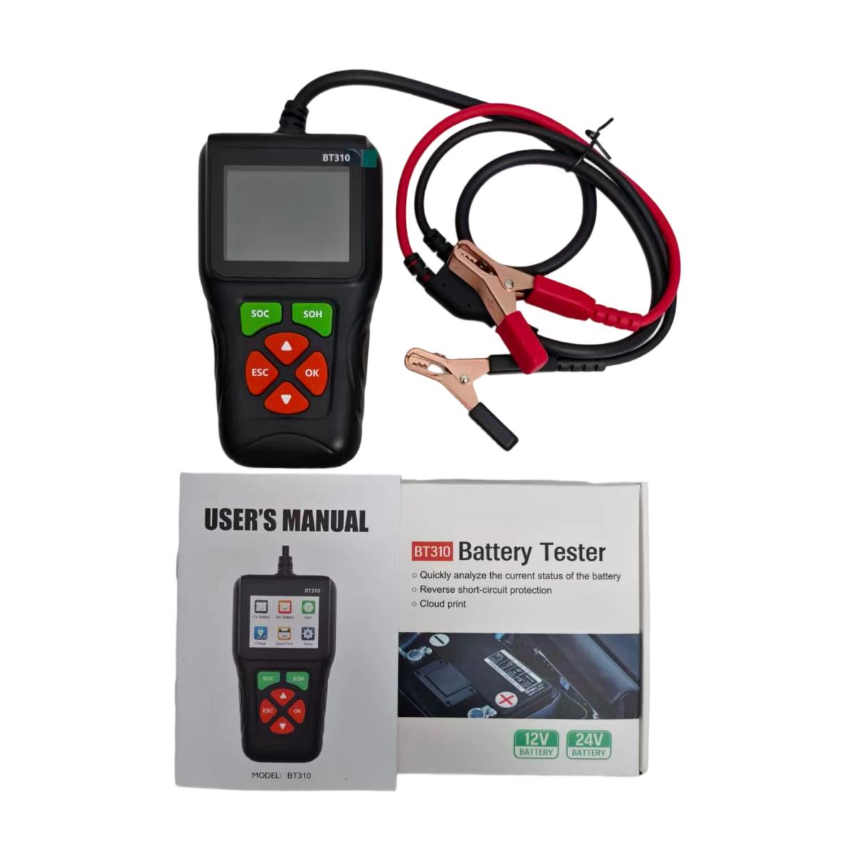 

BT310 Car Battery Tester 12V 24V Motorcycle Truck Yachts Analyzer AGM EFB GEL Battery Health Scanner Tools чёрный