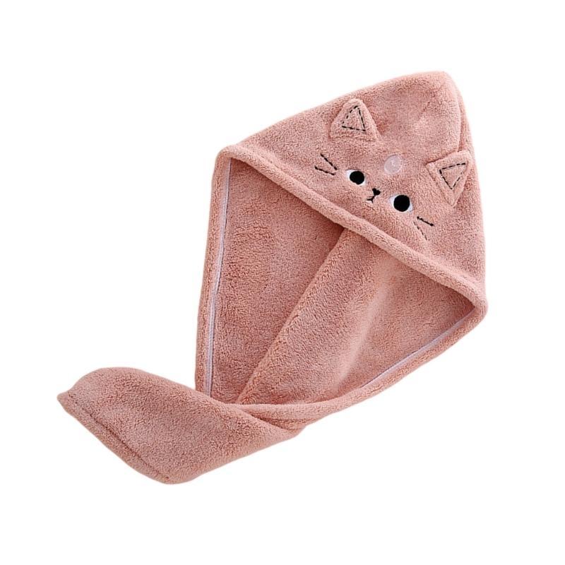 652F Hair Drying Turban Strong Absorbent Coral Fleece Towel for Women Comfortable Anti Frizz Wrap for Kids Women