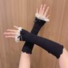 Sunscreen Lace Bow Warm Ruffle Arm Sleeves For Women Sweet Cuff Elbow Fingerless Long Sleeves Costume Accessories
