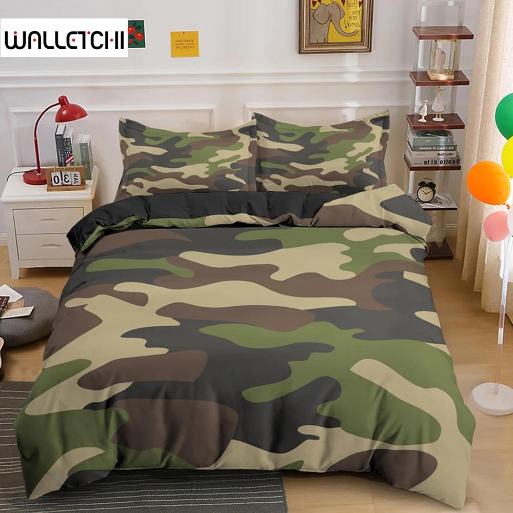 Wucifang Bags Unisex Cool Camouflage Bedding Set For Kids Adults King Queen Twin Duvet Cover With Pillowcase Home Textile