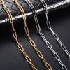 4mm Wide Dainty Stainless Steel Neck Chain Paperclip Necklace for Women Men Gold/Silver Choker Metal Jewelry Collar Gift