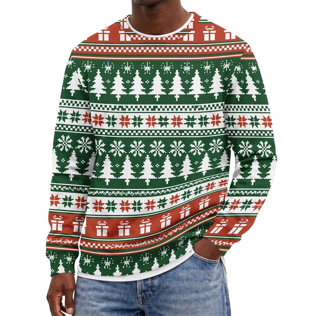 Men's Christmas Hoodless Neck Pullover Sweatshirt, for Him