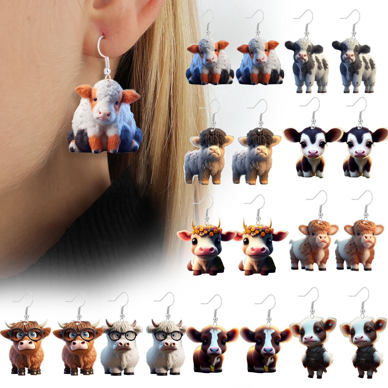 

Серьги Highland Cattle креативные и популярные для женщин