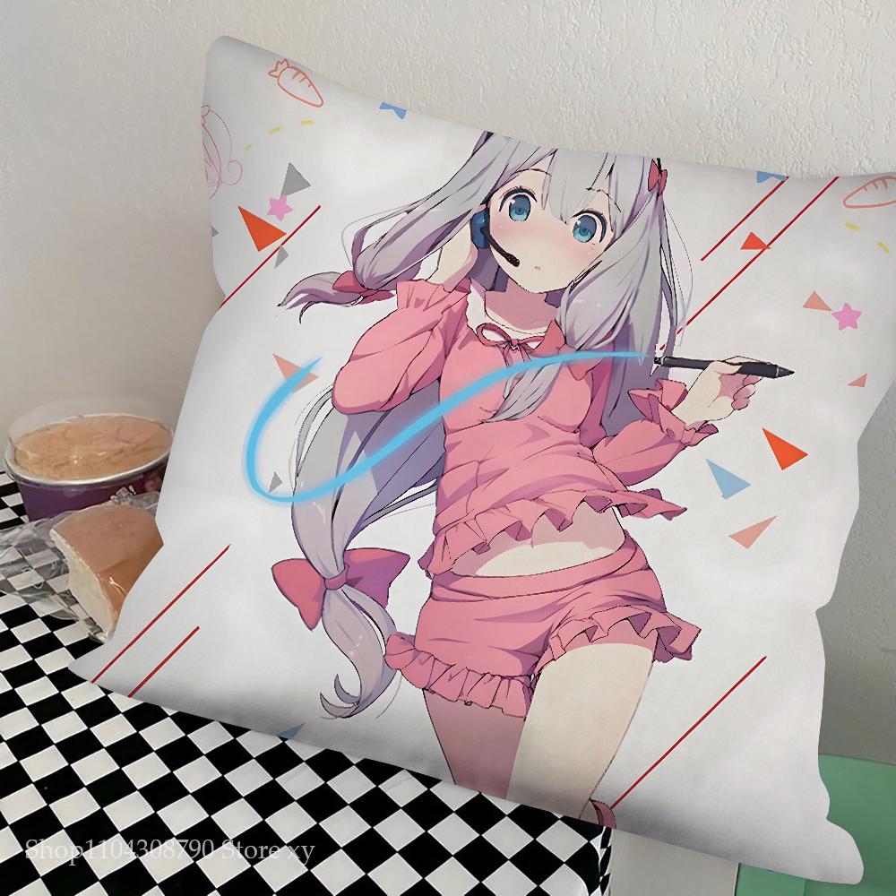 Anime Izumi Sagiri Pillow Case Square Pillow Bedroom Sofa Leisure Comfort Cushion Car Living Room Home Decoration