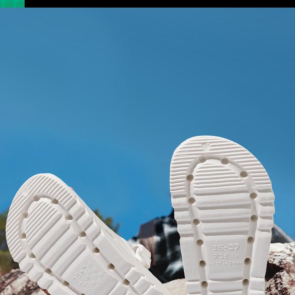 Women's 2024 Anti-Slip Thick-Soled Beach Shoes: Closed-Toe, Hole Design, Half-Slippers for Summer Outdoor Wear.