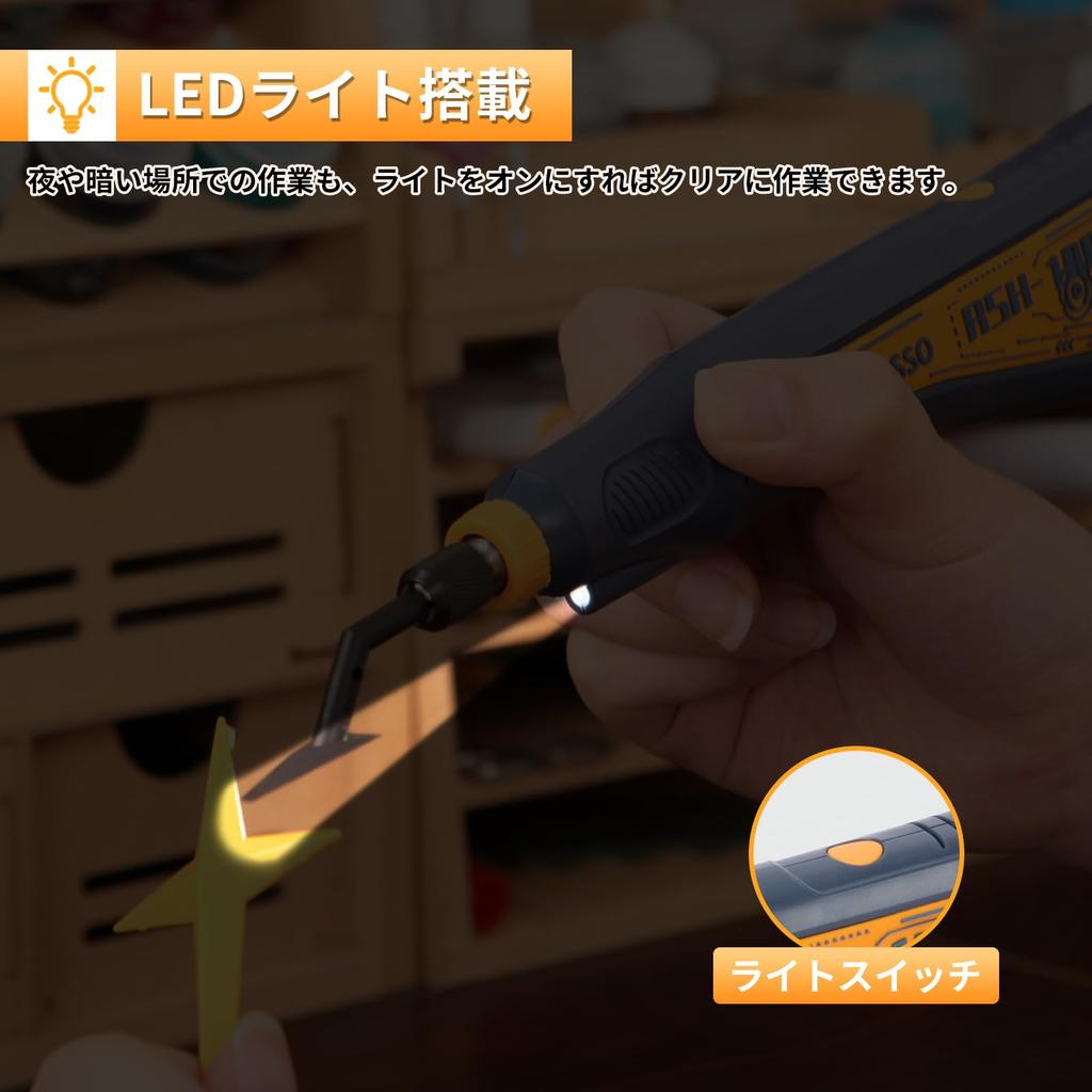 Bucasso Stroke Sander LED Light Variable Speed 1000-8000 RPM Model Craft Tool