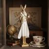 European Resin Dress Rabbit Figurine - Indoor Light Luxury Living Room Decor
