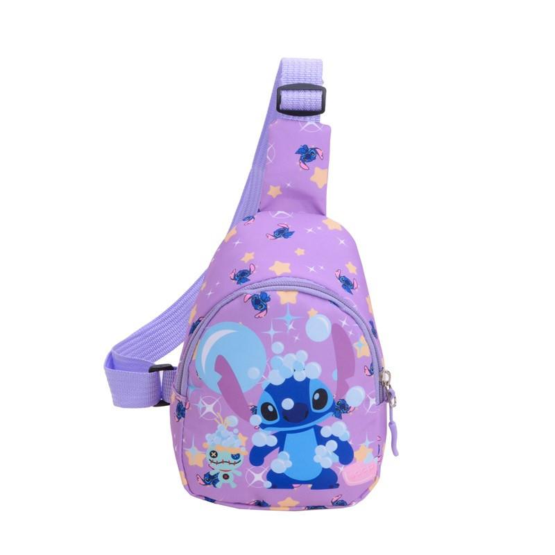 Childrens Cartoon Stitch Print Design Oxford Fabric Shoulder Bag With Breathable Nylon For Kindergarten Kids