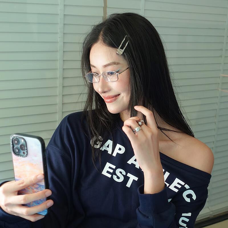 Gap Women's 2025 Autumn Logo Off-Shoulder Loose Sweatshirt