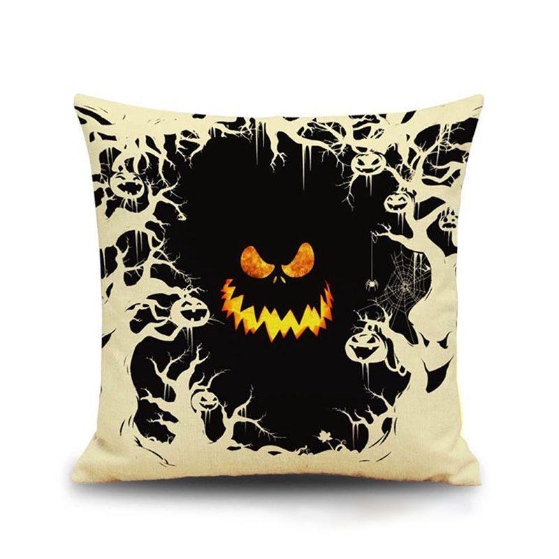 Stylish Invisible Zipper Halloween Cushion Cover For Sofa And Bed