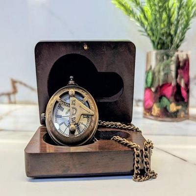 5.08 Cm Pocket Watch with Wooden Box,  Engraved Watch, Gifts for Him, Men's Gift, Groomsmen Gift, Christmas Gift