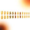24 Pcs Pumpkins False Nails Short Square Full Cover Stick on Nails Thanksgiving Nails Press On Nails Manicures Supplies