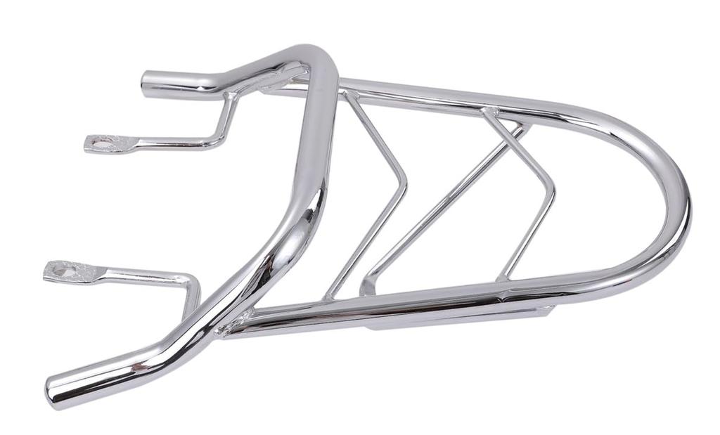 Chrome-plated rear carrier for Yamaha 4-stroke Vino SA26J/SA37J. Universal aftermarket custom parts.