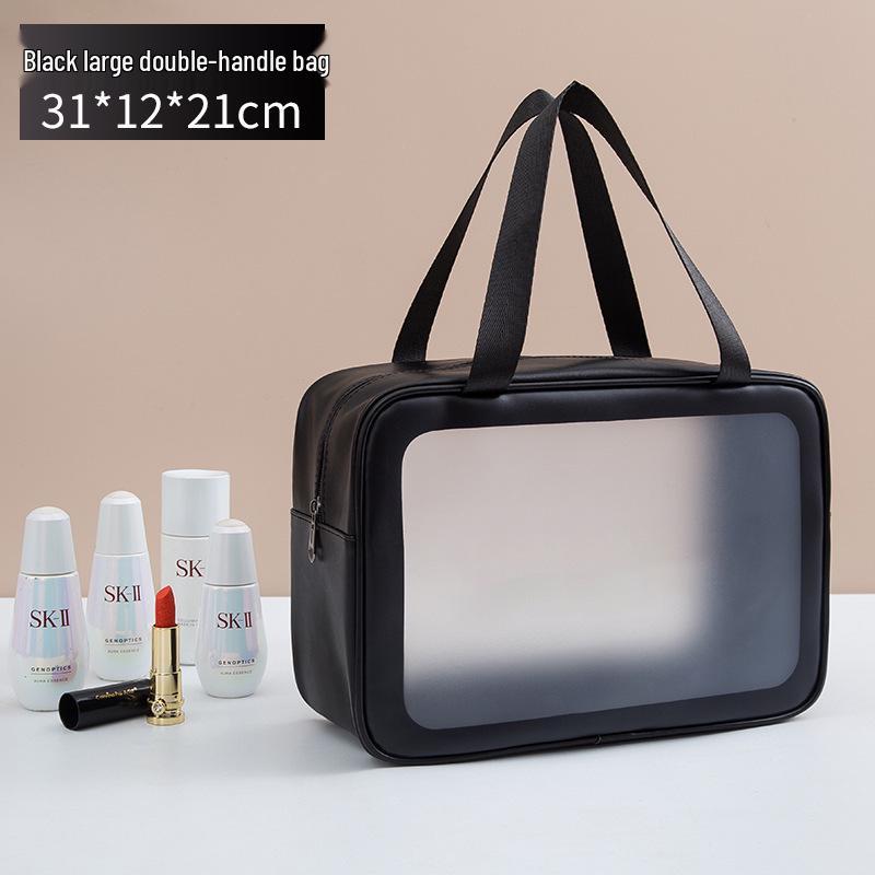 

Прозрачная дорожная косметичка из ПУ - Водонепроницаемая, Матовая, Портативный органайзер для косметики и туалетных принадлежностей