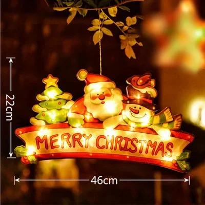 LED Christmas Decoration Suction Cup Light, Santa Claus Snowman Shaped Light, Christmas Shop Window Decoration, Home Decoration