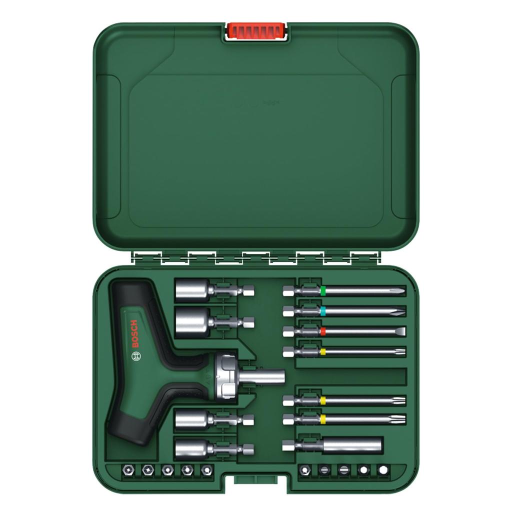 BOSCH Bit Ratchet Driver 22 Pieces T-Handle Set,