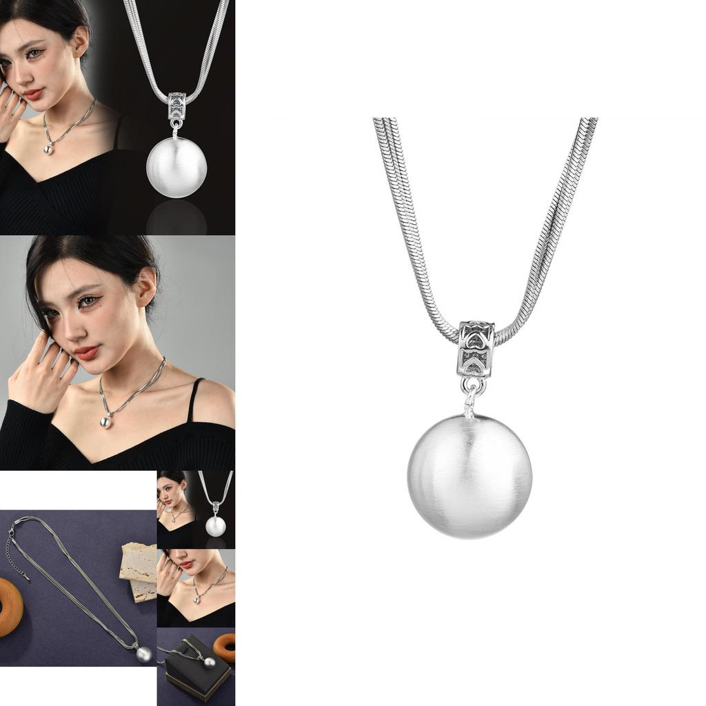 High-end Titanium Steel Pearl Necklace For Women Featuring Unique Layered Snake Chain