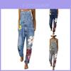 Jumpsuit Denim Women Rompers Ladies Dungarees Overalls Casual Floral Jeans Pants