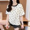 Navava Women Seersucker Cherry PaTTern ShorT Sleeve T shirT nT2655