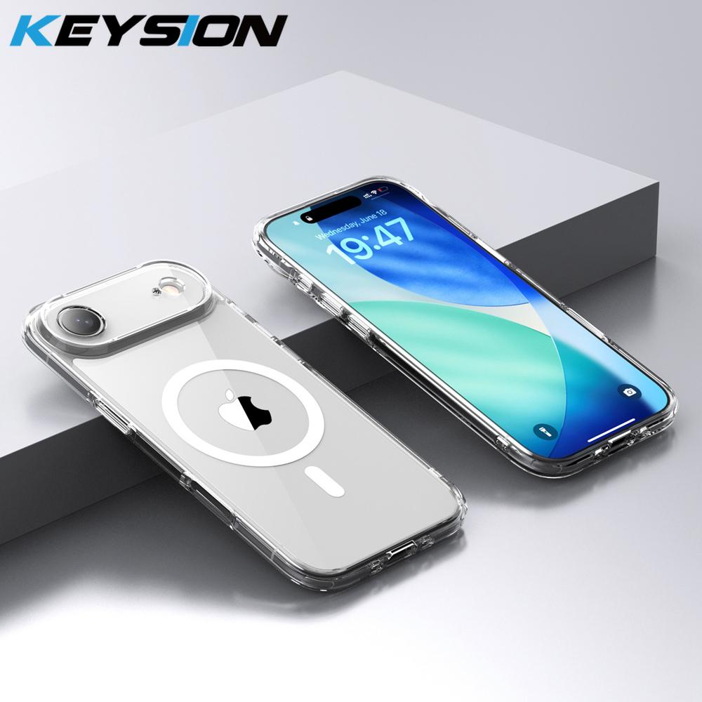 

KEYSION Shockproof Transparent Case for MagSafe for iPhone 17 Air HD Clear TPU+PC Magnetic Wireless Charging Phone Back Cover for iPhone 17 Air