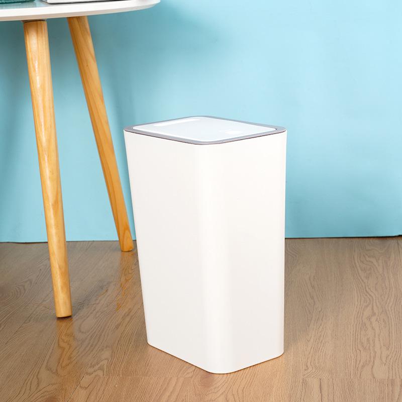 Søppelbøtte med trykknapp-popup-lokk for kjøkken, bad eller restaurant