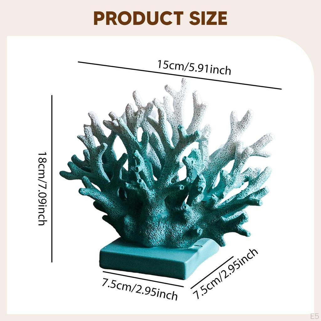 Artificial Coral Statue Resin Bookcase Ornament Craft Tabletop Handmade Sculpture Piece