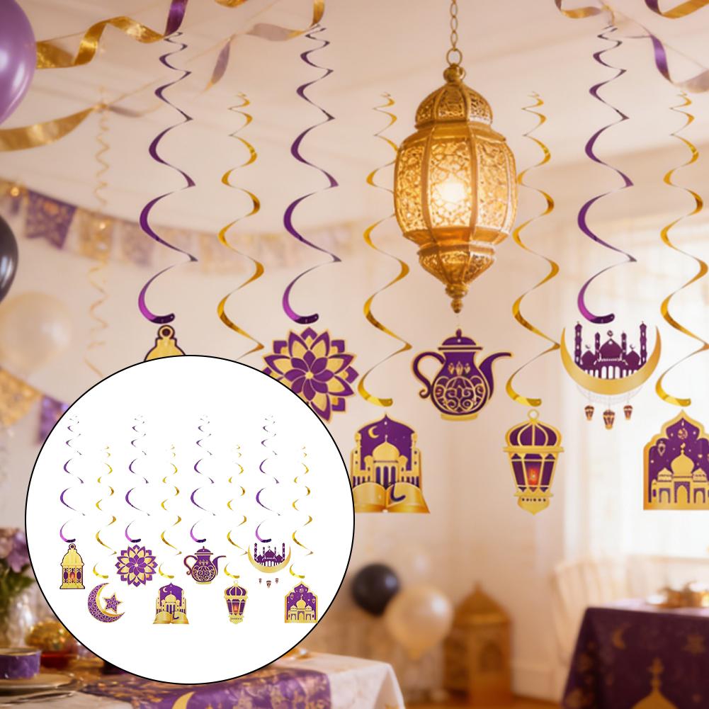 Spiral Hanging Ornament Moon Festival Party Home Decor Ceiling Window Decoration Premium Paper Elegant Celebration DIY Theme