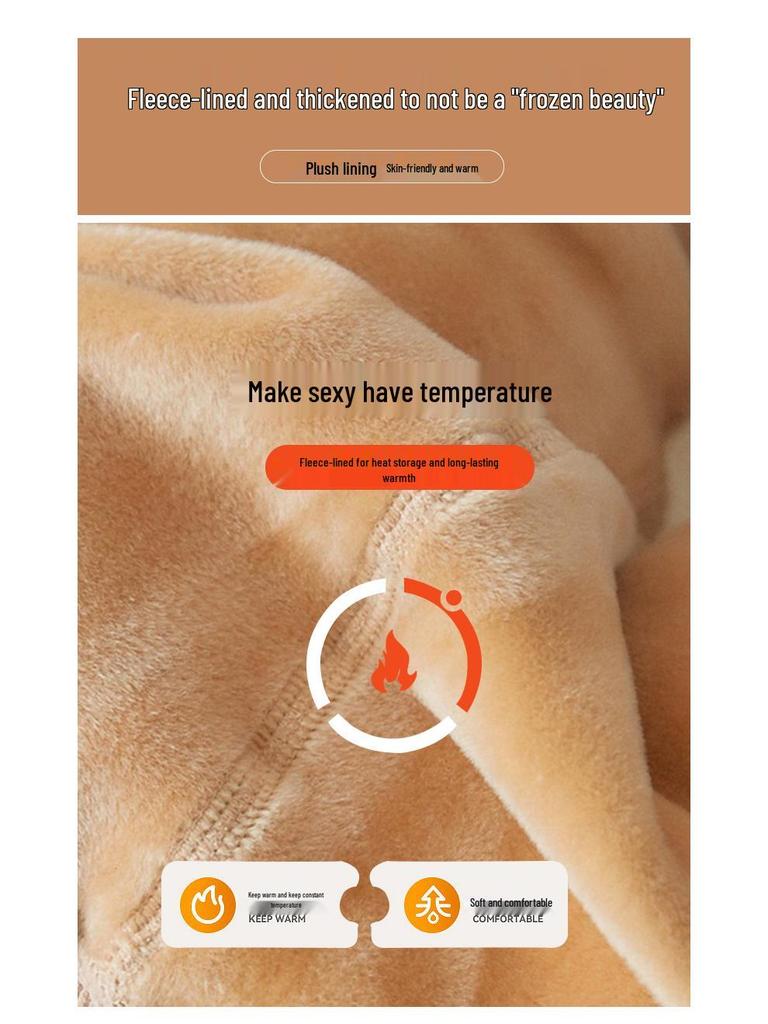 Women's Sheer Fleece-Lined Nine-Point Leggings: Fake Transparent, Autumn/Winter, Thickened, Warm, Plus Size, One-Piece Pantyhose.