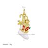 Winter Christmas Gifts Snowman Reindeer Santa Drip Copper Gold Plated Necklace Pendant Accessories